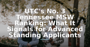 UTC's No. 3 Tennessee MSW Ranking: What It Signals for Advanced Standing Applicants